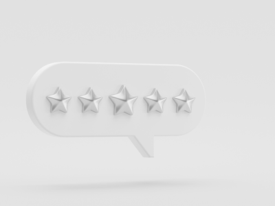 Five Star Black and White Rating in a Sppechbox