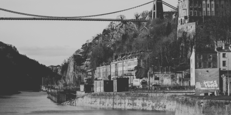 Black and white picture of Bristol city