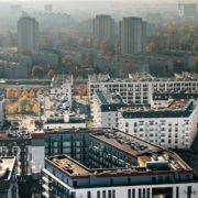Birds Eye view of blocks of residential housing blocks
