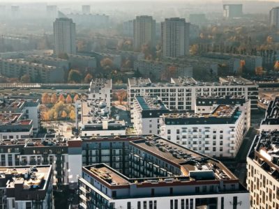 Birds Eye view of blocks of residential housing blocks