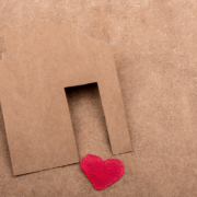 Cardboard house with heart